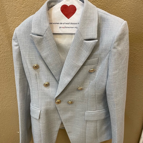 Love Labels Denim Gold Button Blazer size M- L - Picture 6 of 7